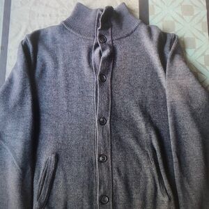 Gray Button-Up Cardigan